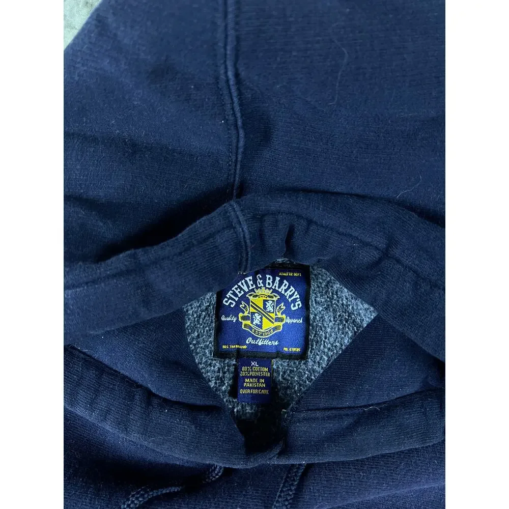 Vintage Steve & Barry's Spellout Hoodie Mens XL Blue Virginia Sports Sweatshirt